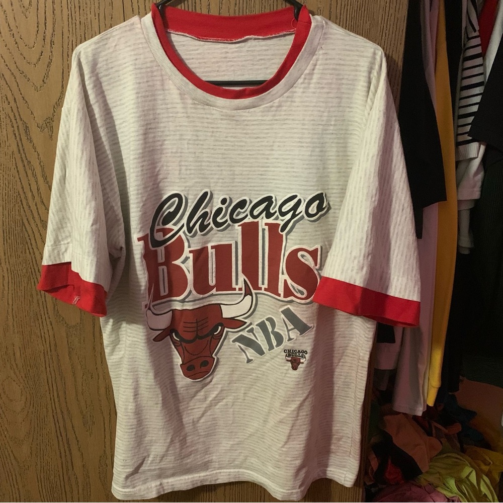 Vintage Chicago Bulls Double Sleeve Tee❤️🖤 AS IS!